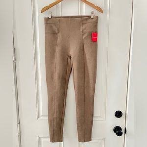 SPANX Faux Suede Leggings - Camel color - size Large - BNWT